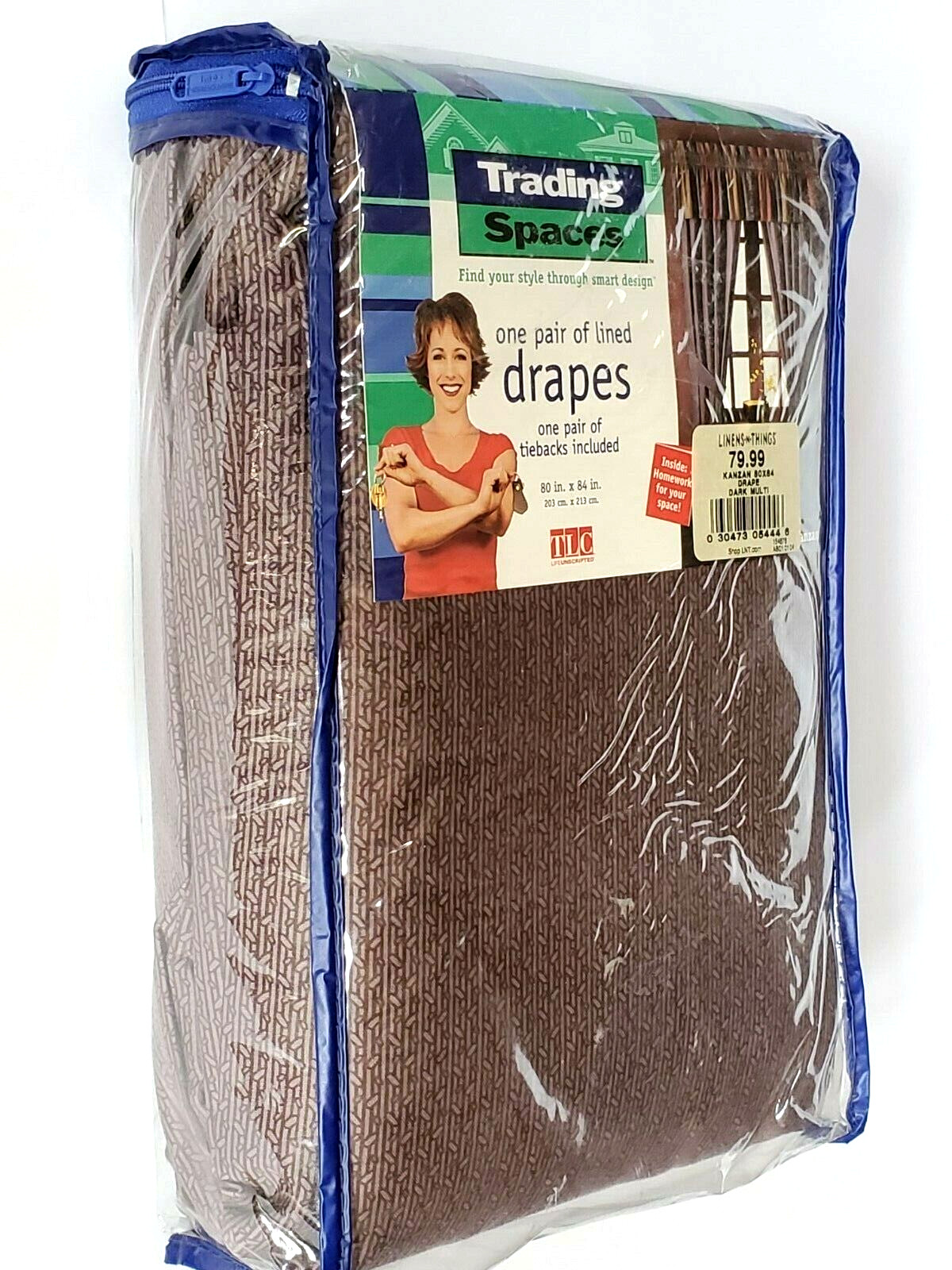 Linens N Things KANZAN Pair of Lined Drapes 80″ x 84″ w/ tiebacks Trading Spaces