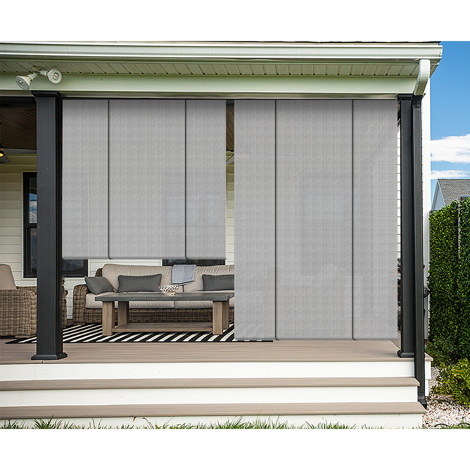 Roller up Shades for Patio Deck Porch Pergola Balcony Backyard Outdoor-Grey