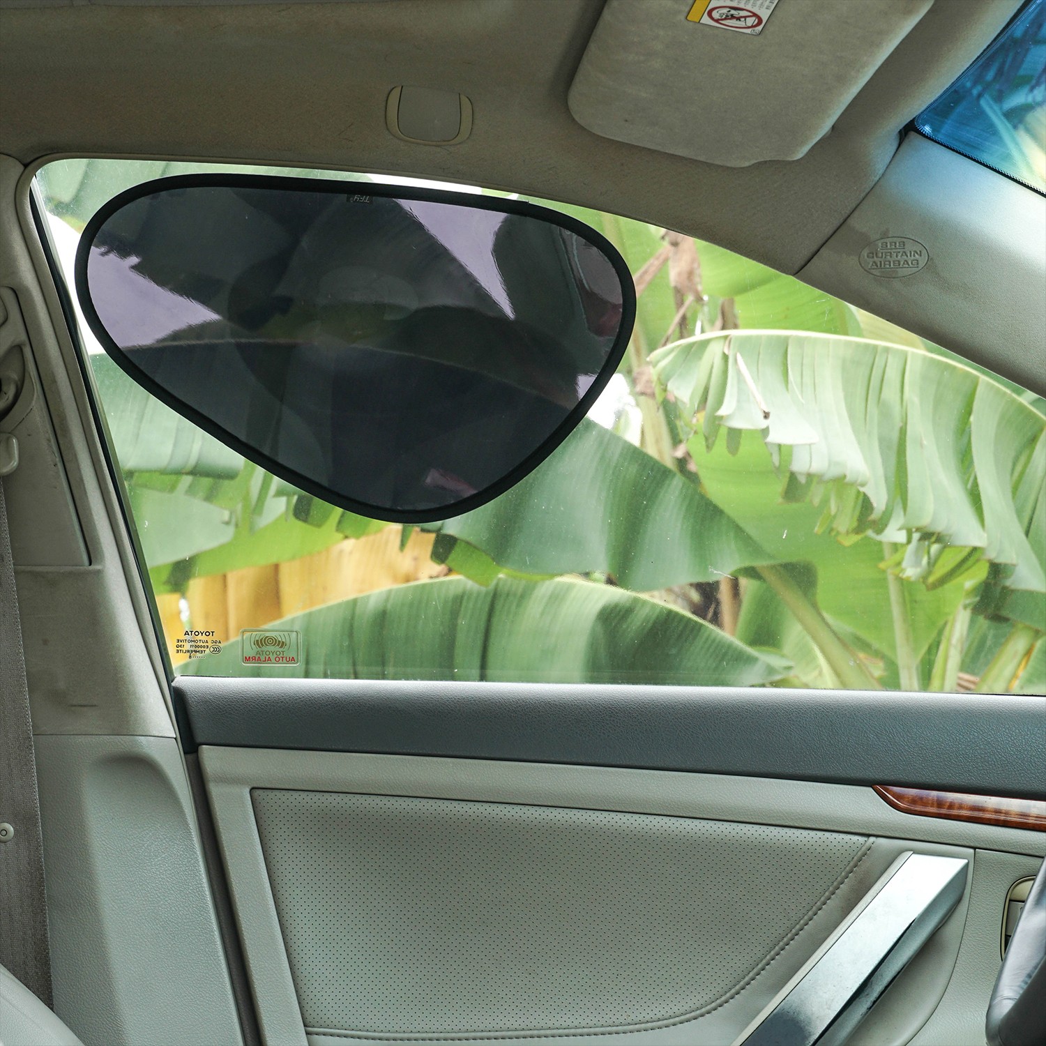 TFY PVC Car Side Window Sun Shade – Static Cling Dark Transparent Film, 2pcs