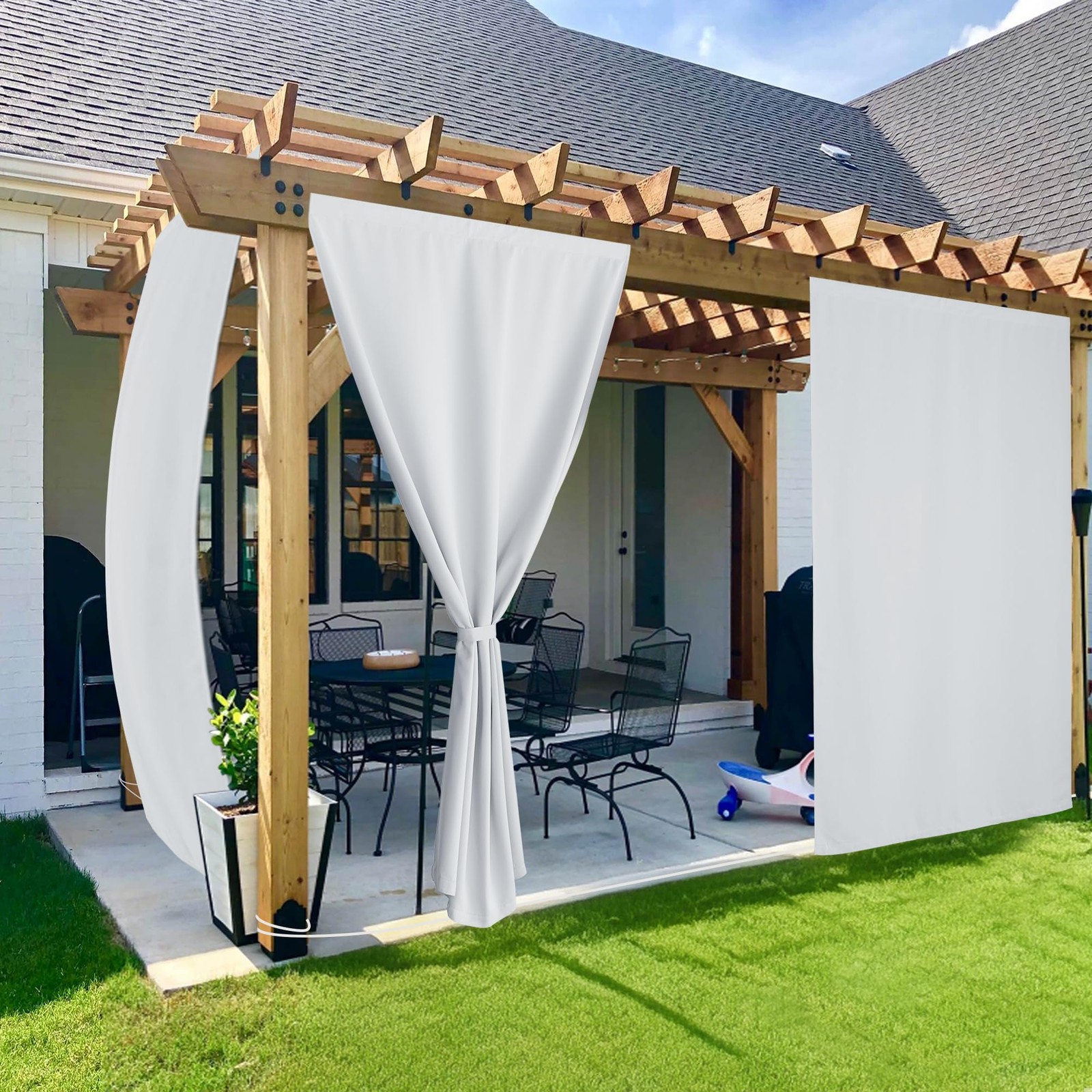 Outdoor Curtains with Hook and Loop and Concealed Loops Outdoor Curtain …