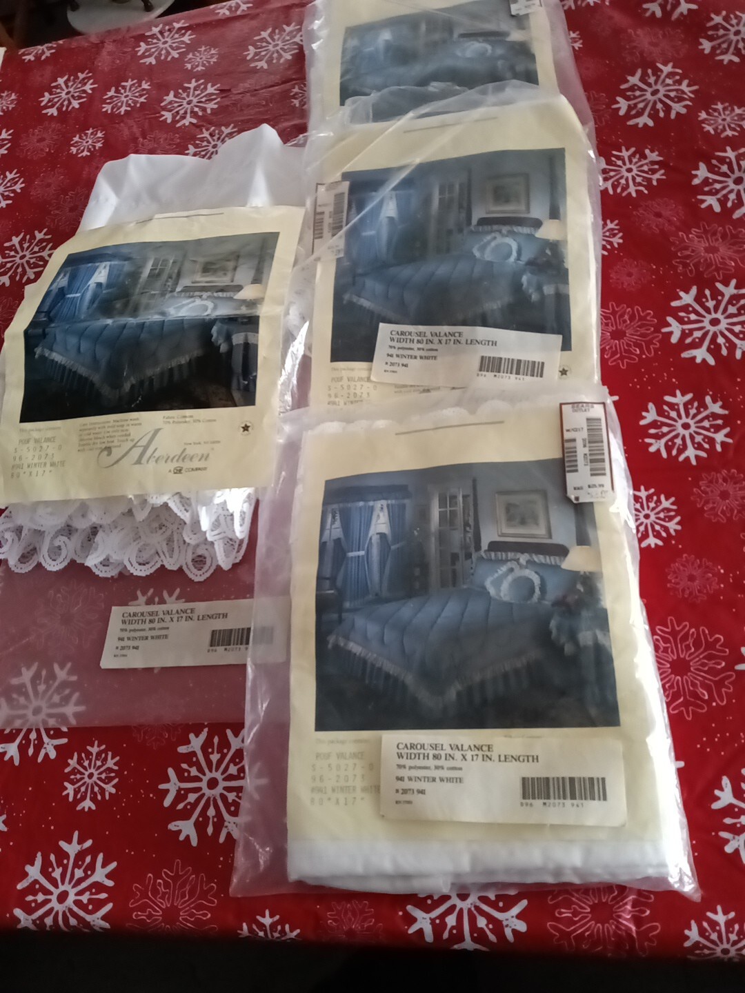 Valances Pouf Style SEARS 80×17 Winter White New-Made in USA Lot Of 4 Valances