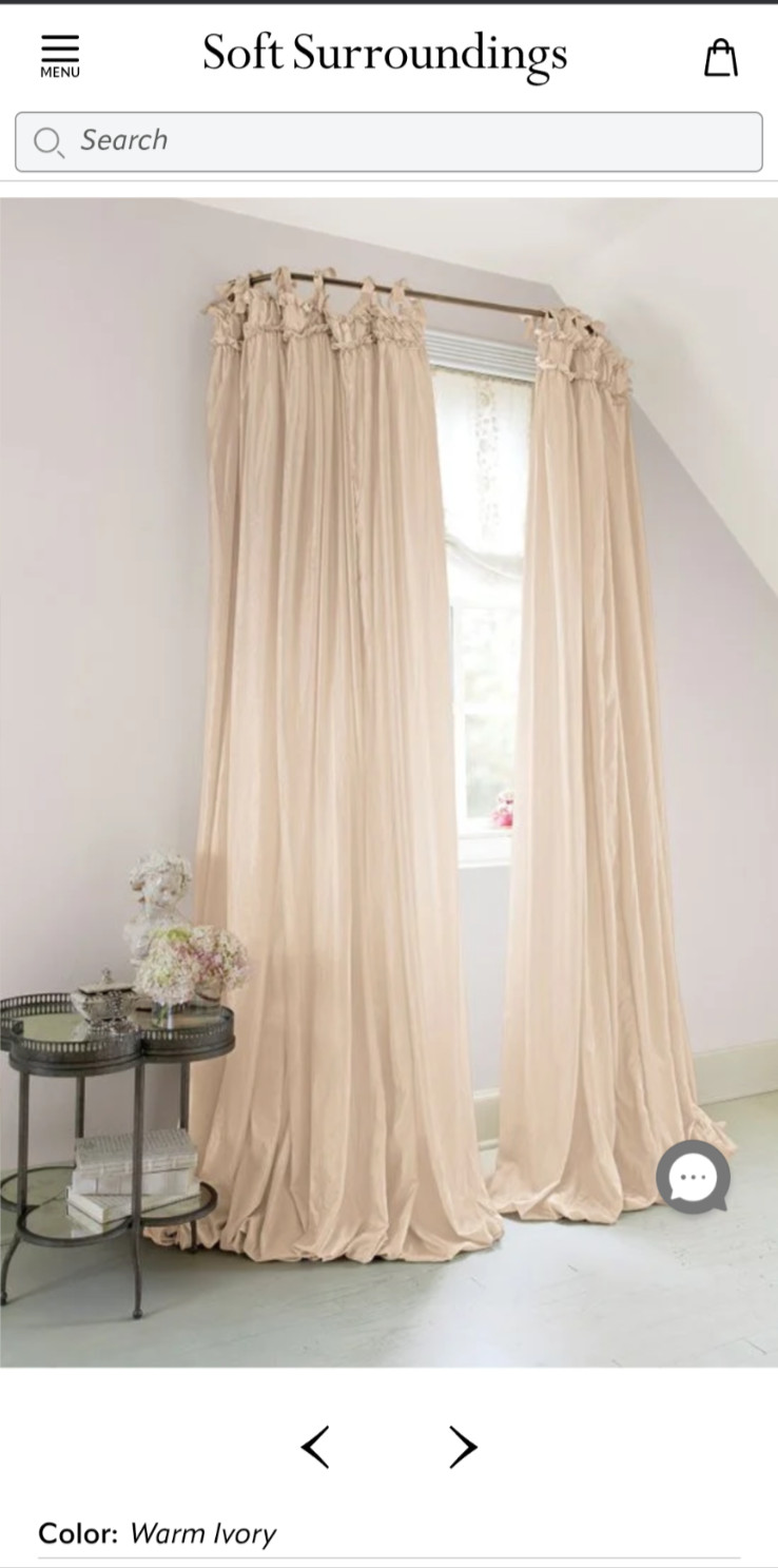 Soft Surroundings Balloon Drapery Panel Ivory 48×84 Textured Curtain NEW
