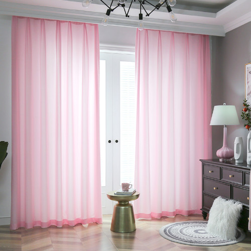 Blue Semi Sheer Tulle Curtains Room Treament Soft Crushed Voile Curtains Drapes