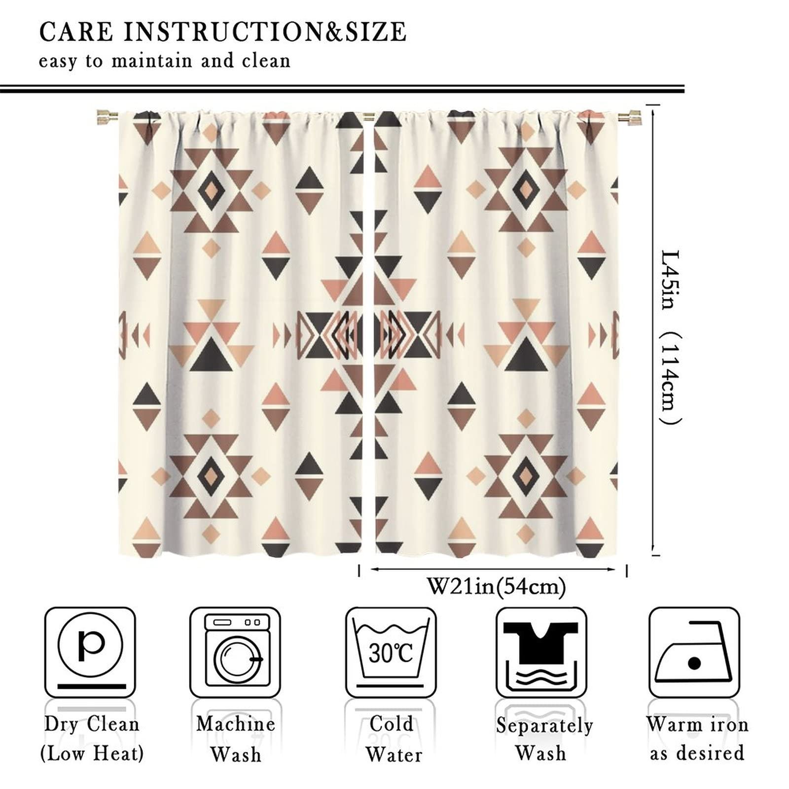 Aztec Print Pattern Curtains,Native American Ethnic Bohemian Style Window Doo…