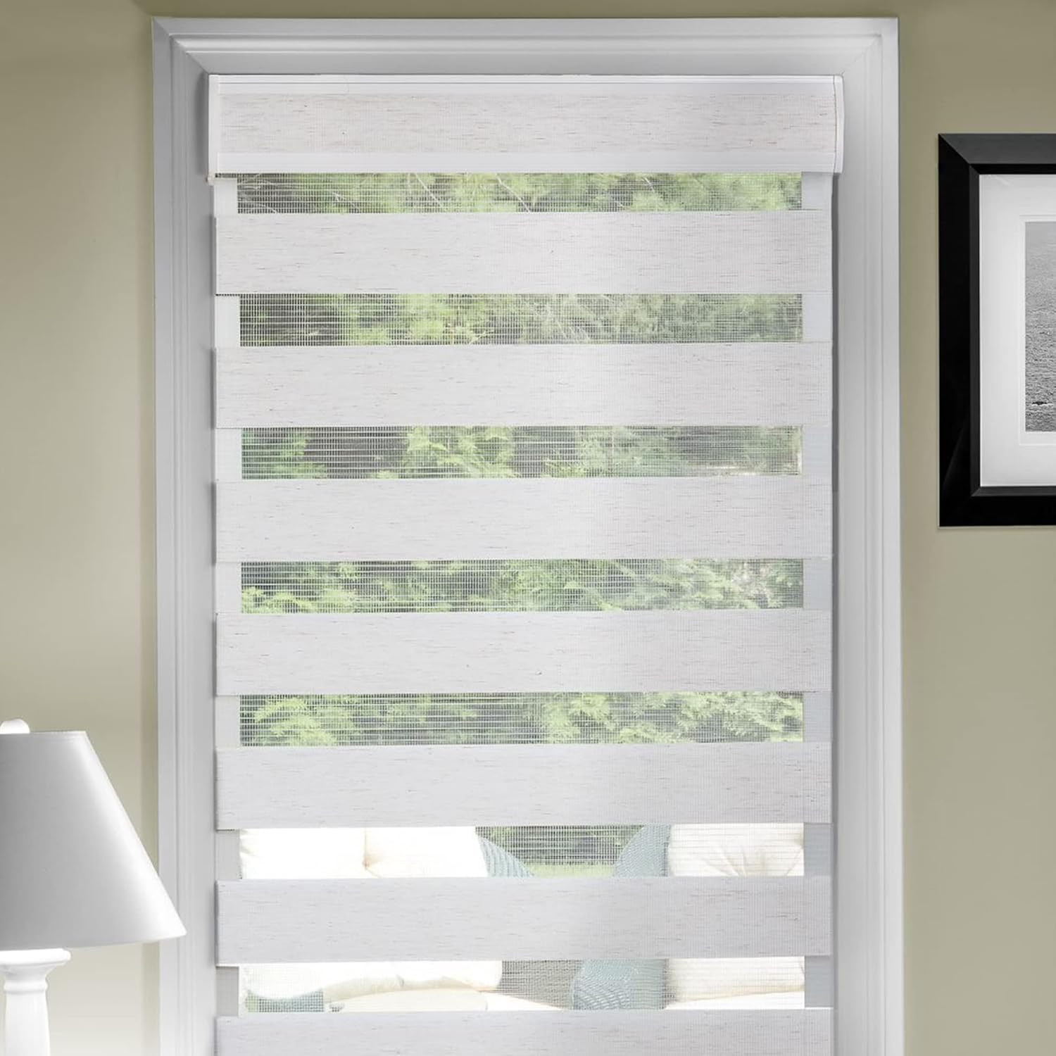 Cordless Celestial Sheer Double-Layered Window Roller Shade – 33 Inch Width X 72