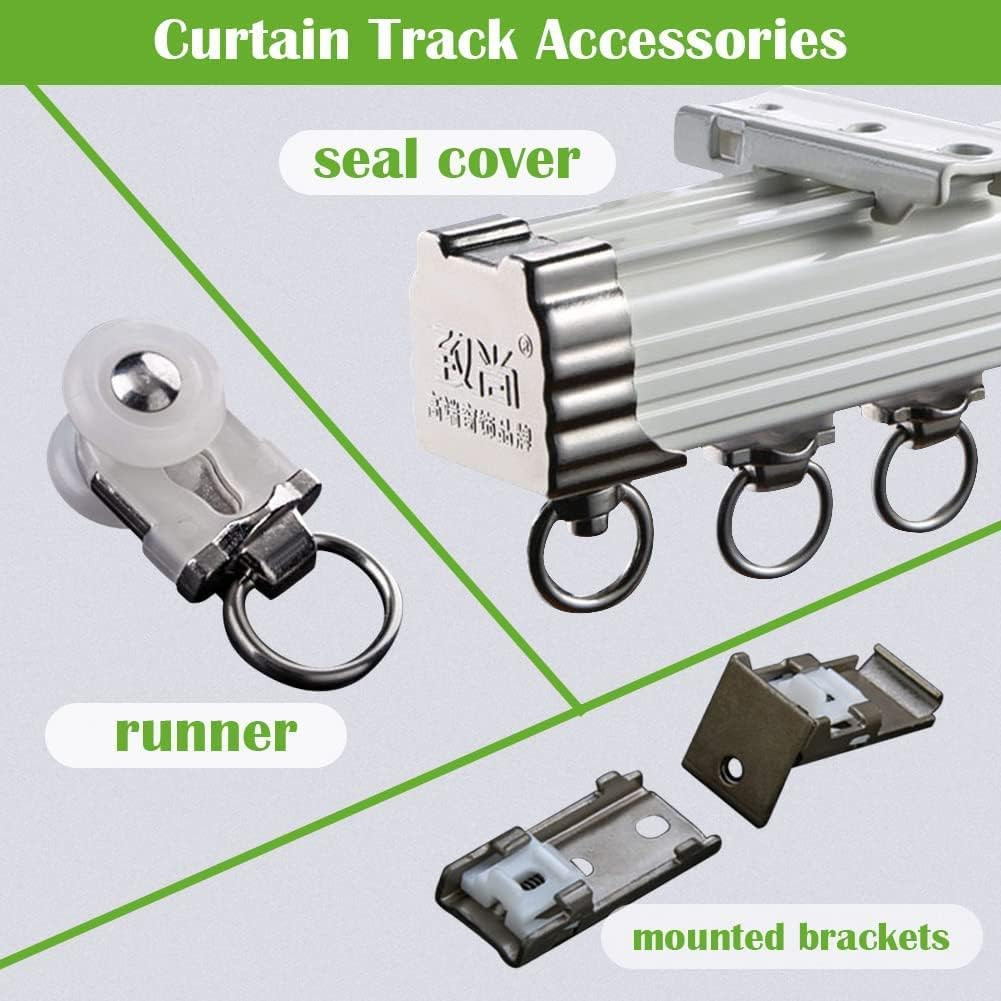 Heavy-Duty 9.5Ft Curtain Tracks for Ceiling or Wall – Black Room Divider Rails