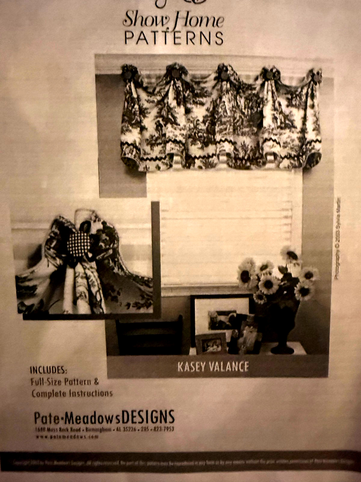 Kasey valance pattern by Show Home Pate Meadows designs