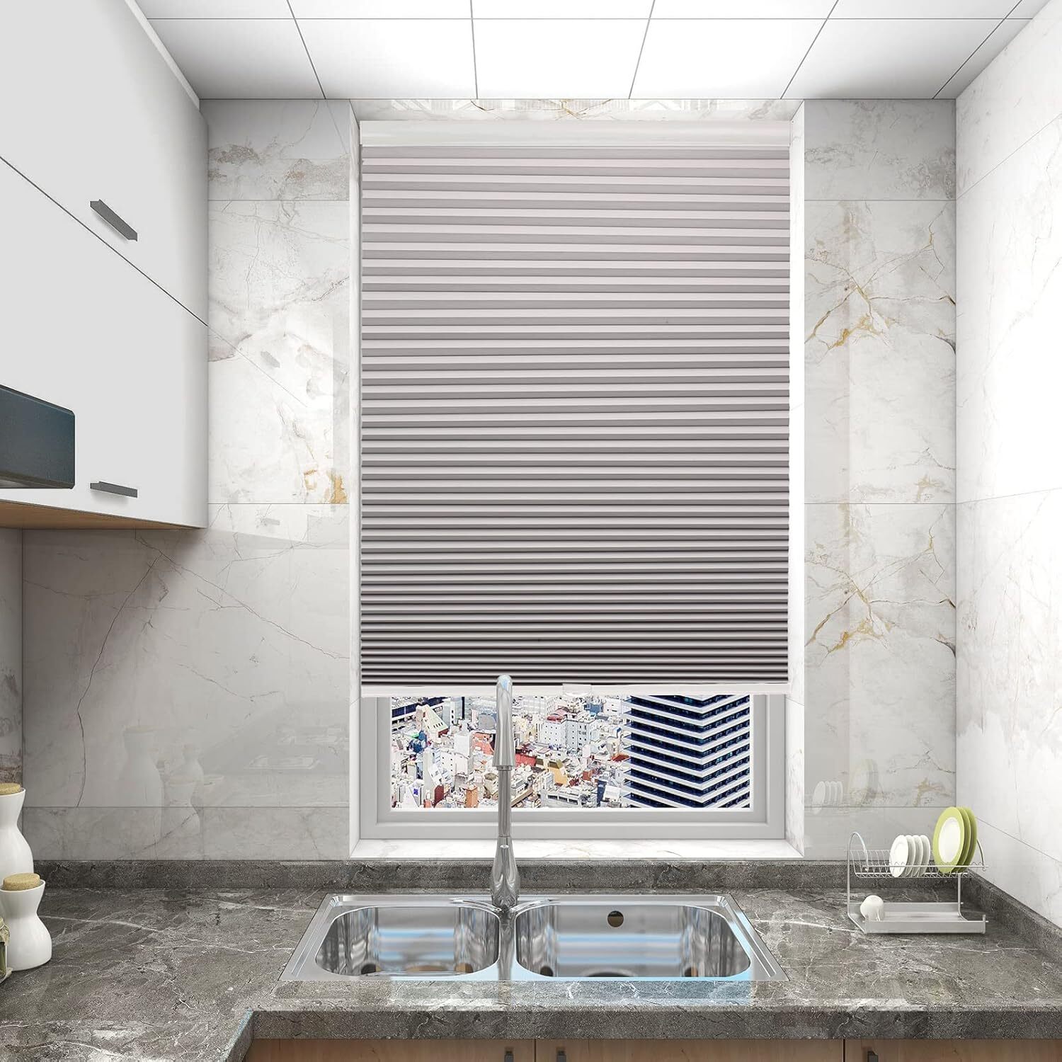 Changshade CUSTOM 38mm Honeycomb Blackout Window Blinds Cordless Cellular Shades