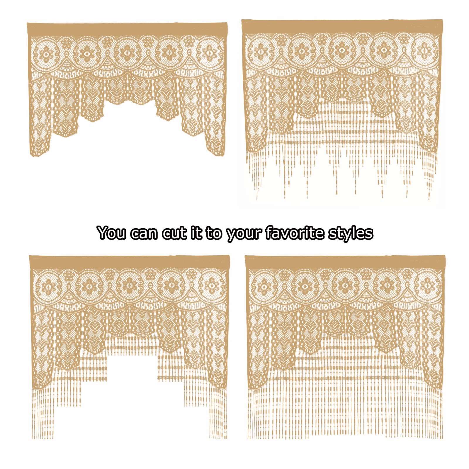 Lace Door String Curtain for Doorways，Bohemian Curtains Window Wall Closet Be…