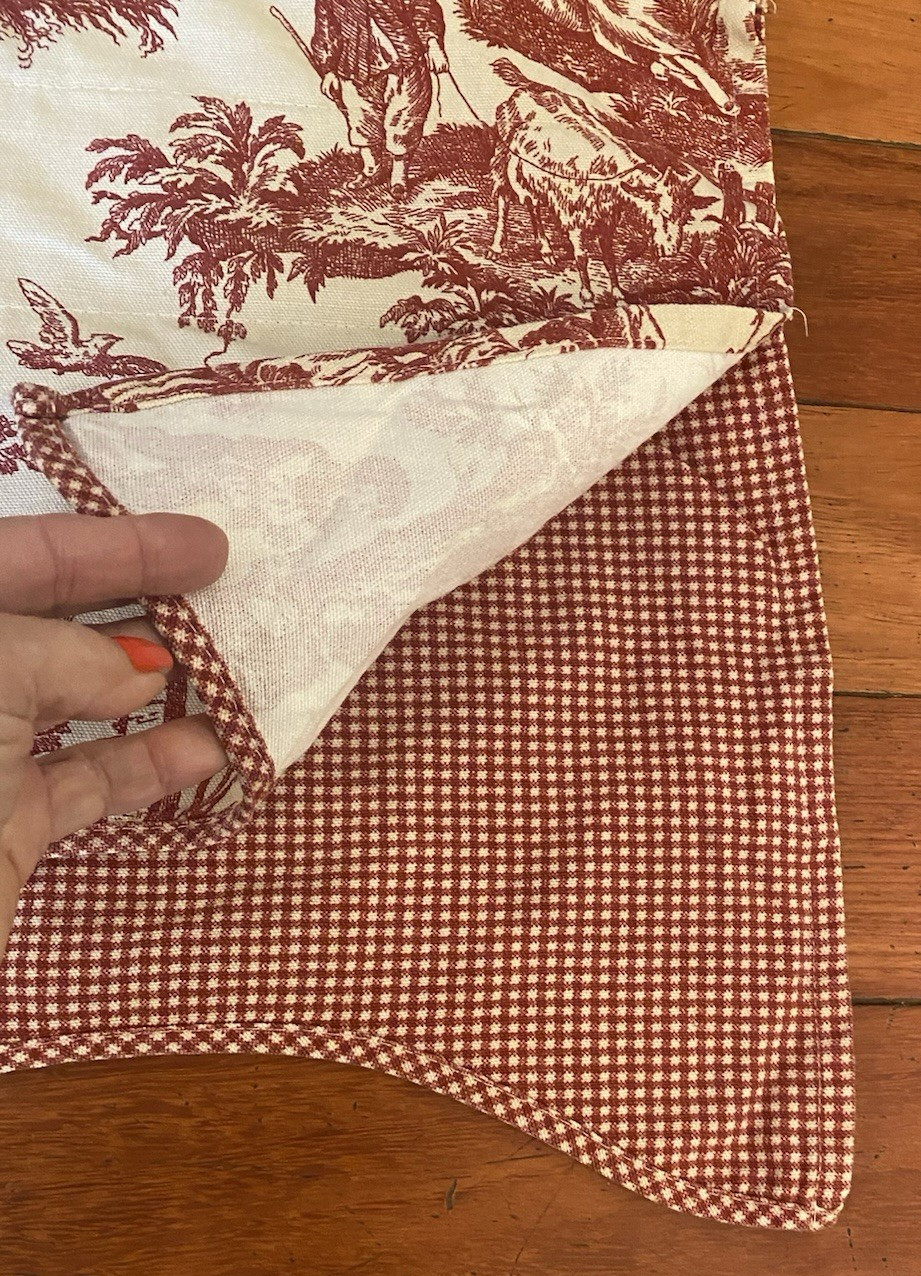 Waverly Red Toile French Country Life Valance Scalloped Layers Red Gingham