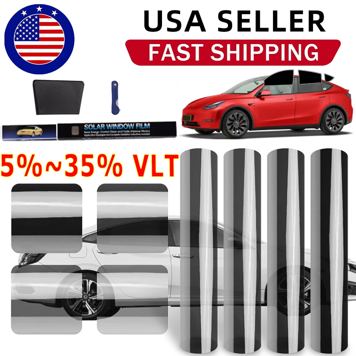 5%/15%/25%/35%VLT Uncut Roll Window Tint Film Home Office Glass UV Protecte Film