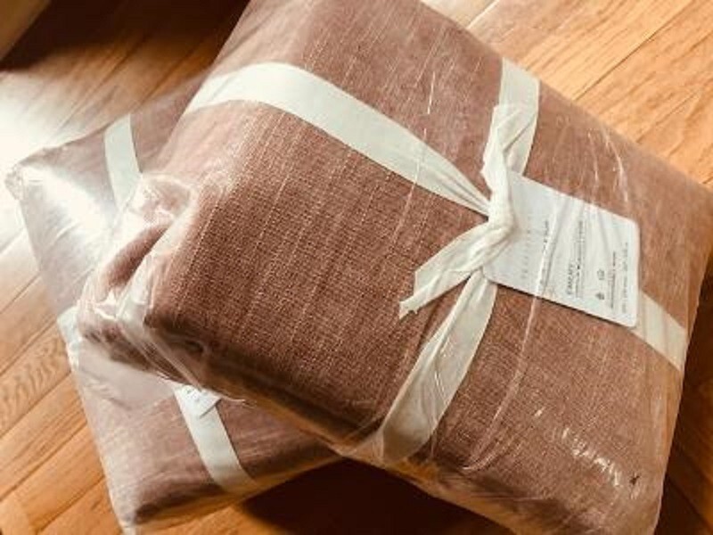 Pottery Barn Emery Drapes Set 2 Brick 100x 108 Curtain Doublewide Blackout Pair.