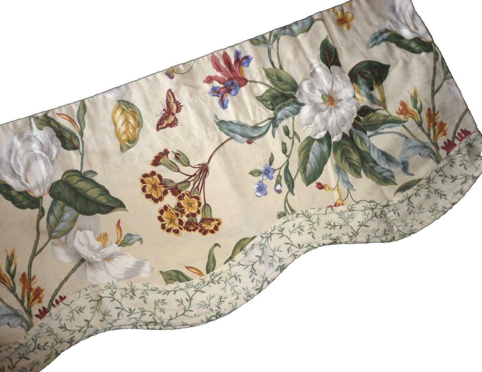 WAVERLY WILLIAMSBURG GARDEN IMAGES PARCHMENT MAGNOLIA FLORAL (1) VALANCE 17 X 72