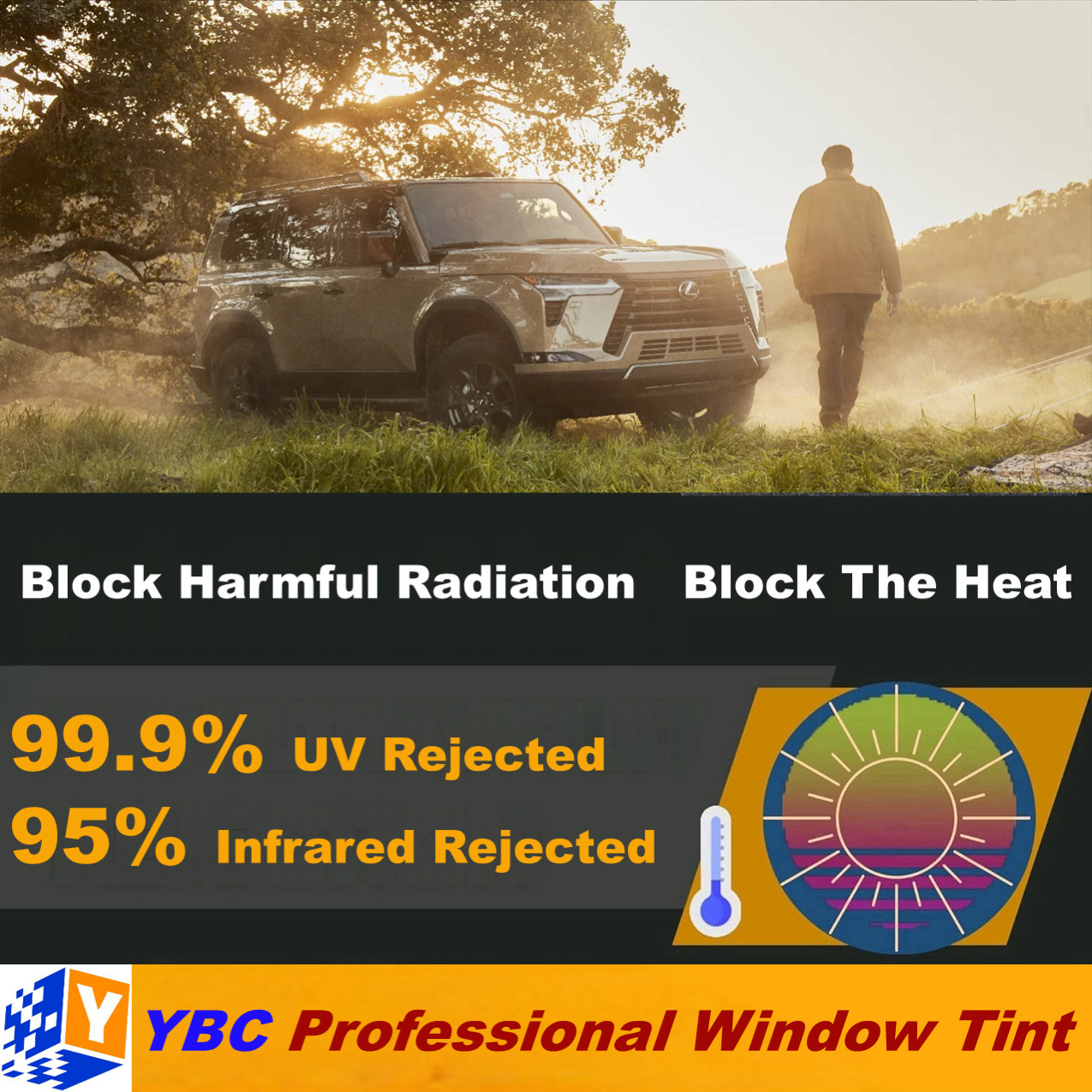 15% VLT Nano Ceramic Tint Film 95% IRR 99% UVR 20″ / 40″ Wide x 10′ – 100ft Roll