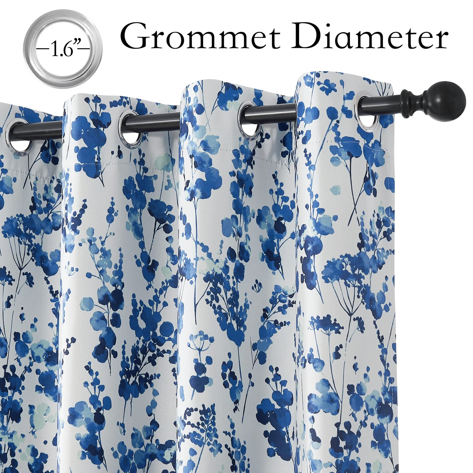 Printed Curtains Watercolor Dots Arts Style – Room Darkening Farmhouse Garden…