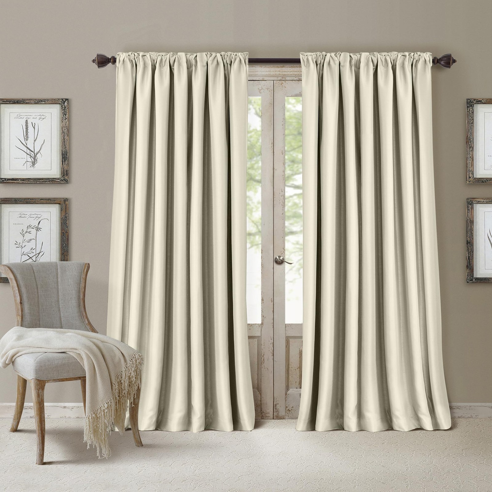 elrene Energy Efficient Room Darkening Window Panel Ivory Off White 52×84