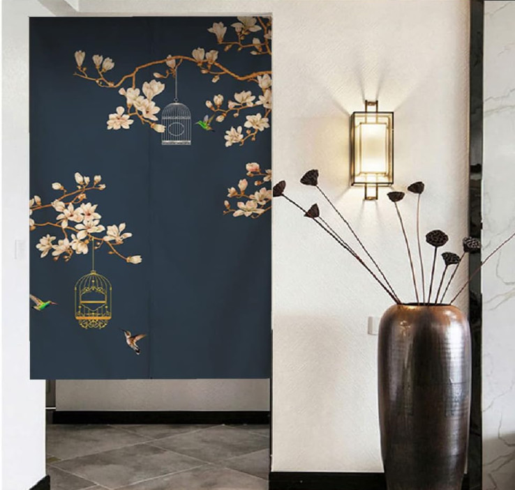 Japanese Style Door Curtain – Home Restaurant Kitchen Partition – Feng Shui Curt
