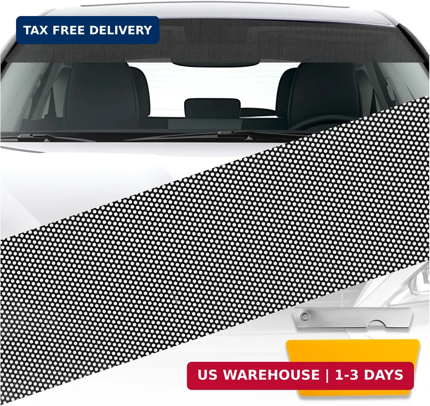1 Ft*48″ Front Windshield Tint Strip,One-Way Perforated Sun Strip for Car Windsh