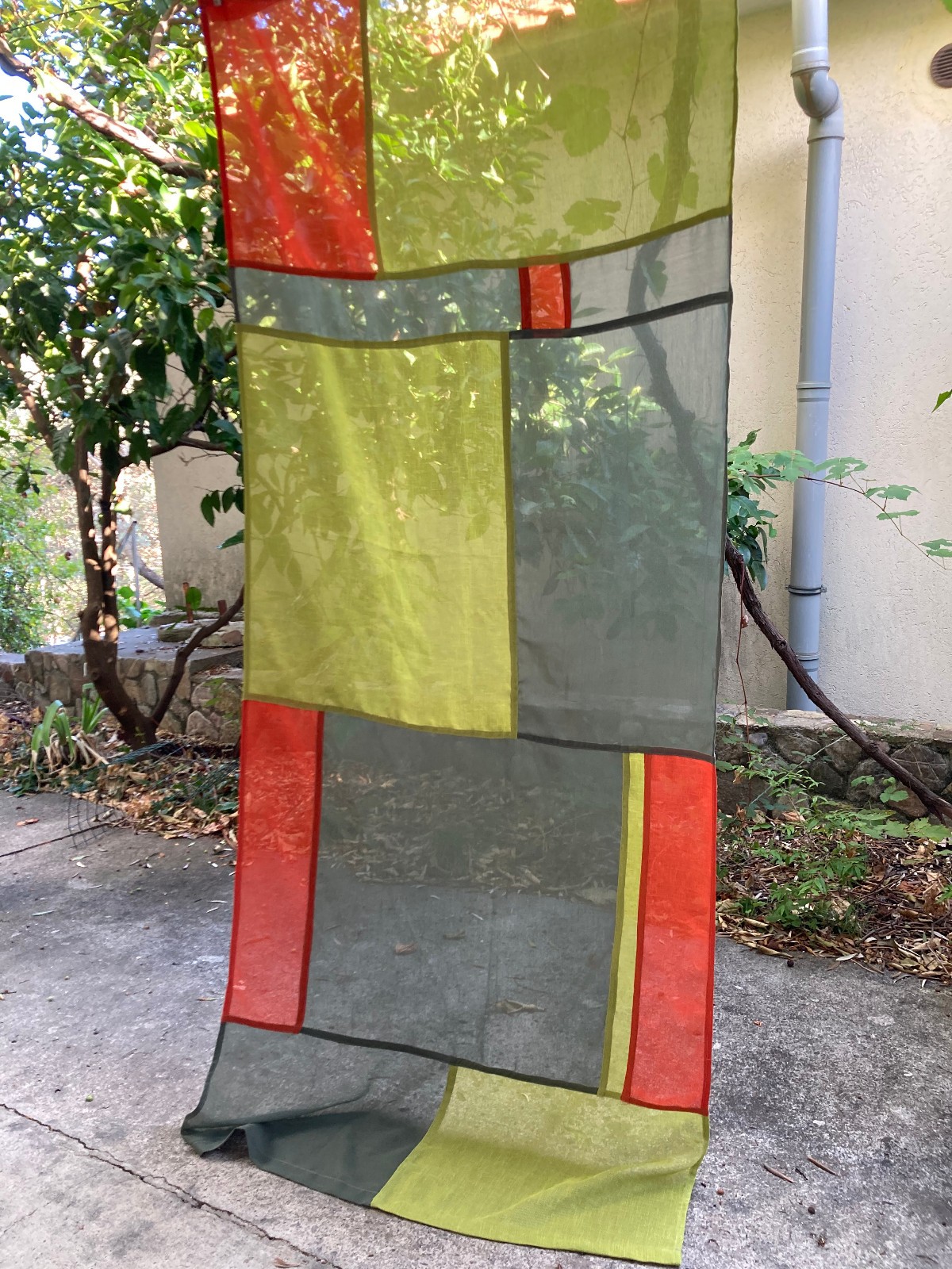 Sheer Curtain Patchwork/reversible New Door Panel – 36″ x 84″ handmade