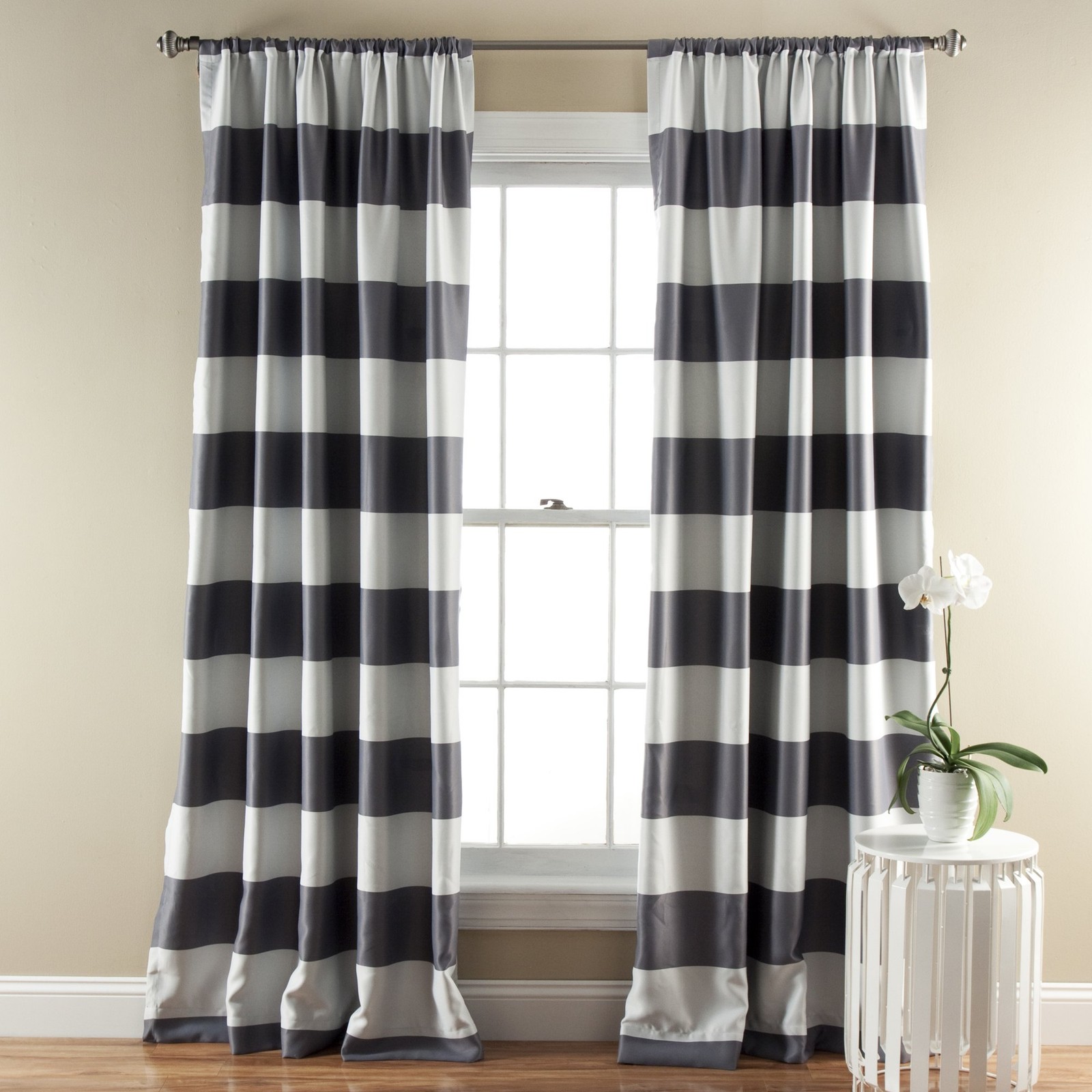 , Blackout Curtains, Light Filtering, 213.4 x 132 cm, Grey, Grey, 1 Pair