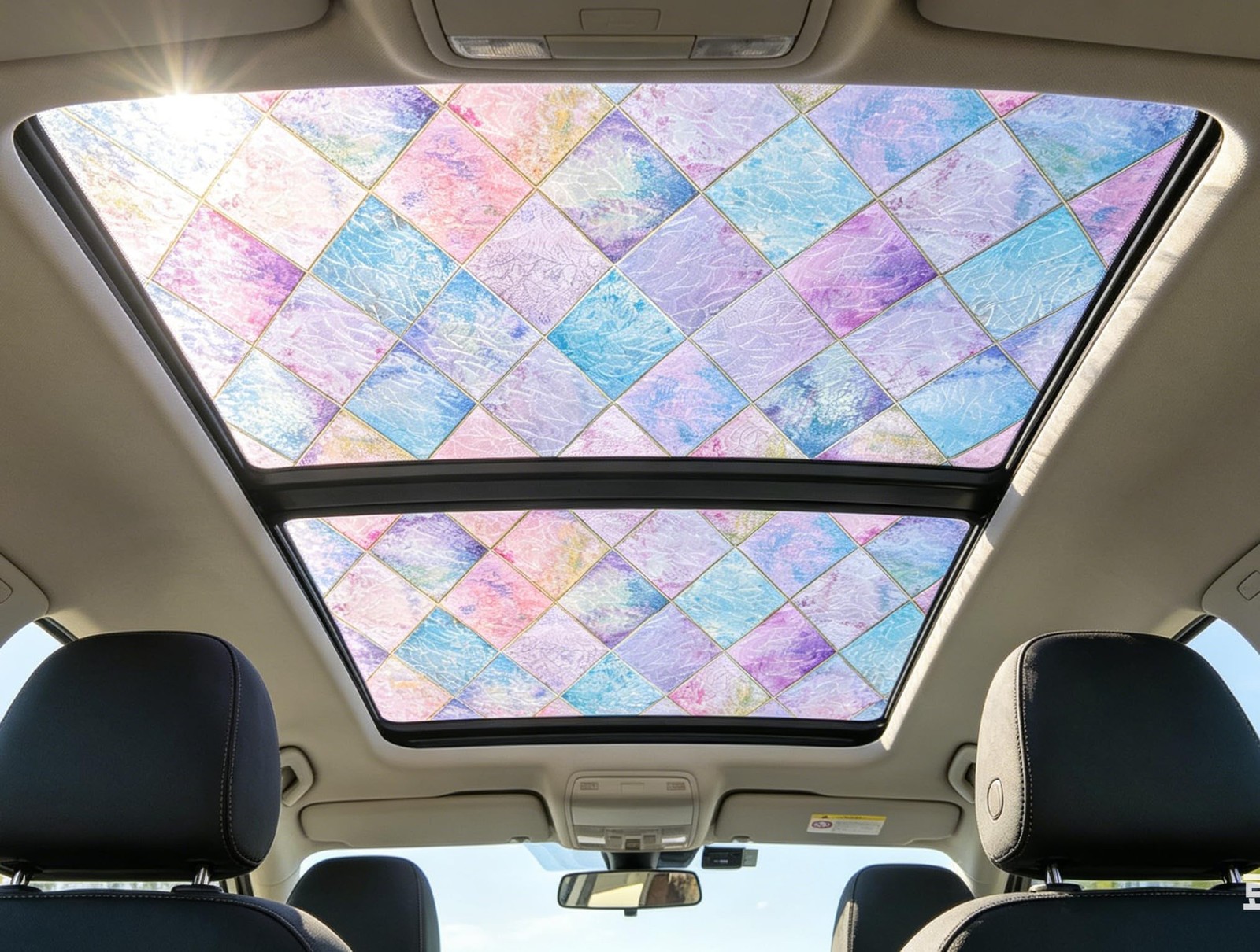 23.6″x78.7″ Window Privacy Film Static Cling Stained Glass Window Film Decora…
