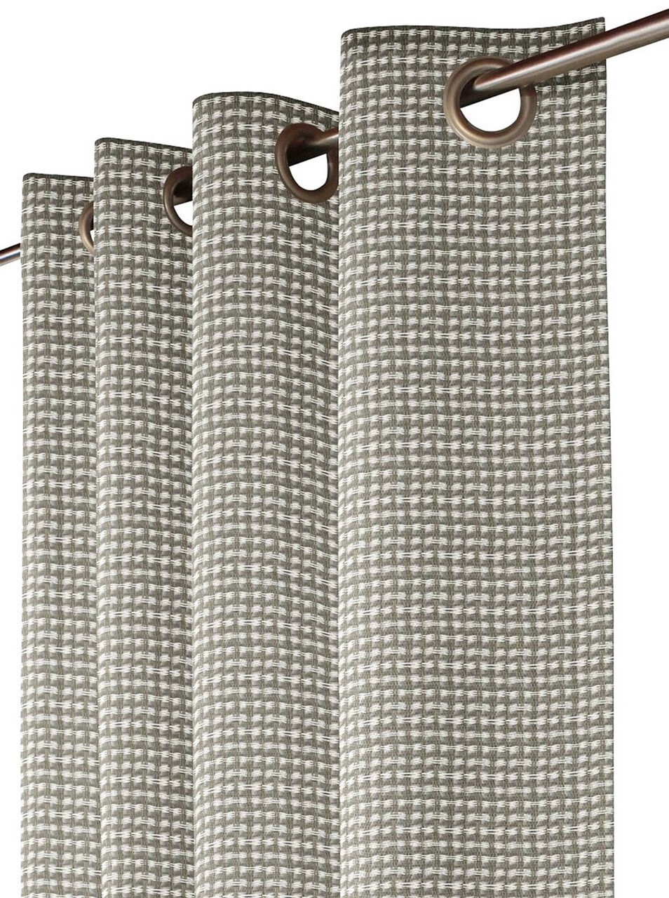 Linen Look Sheer curtain – Brown & White – Linen Look- 60 x 96 Inches