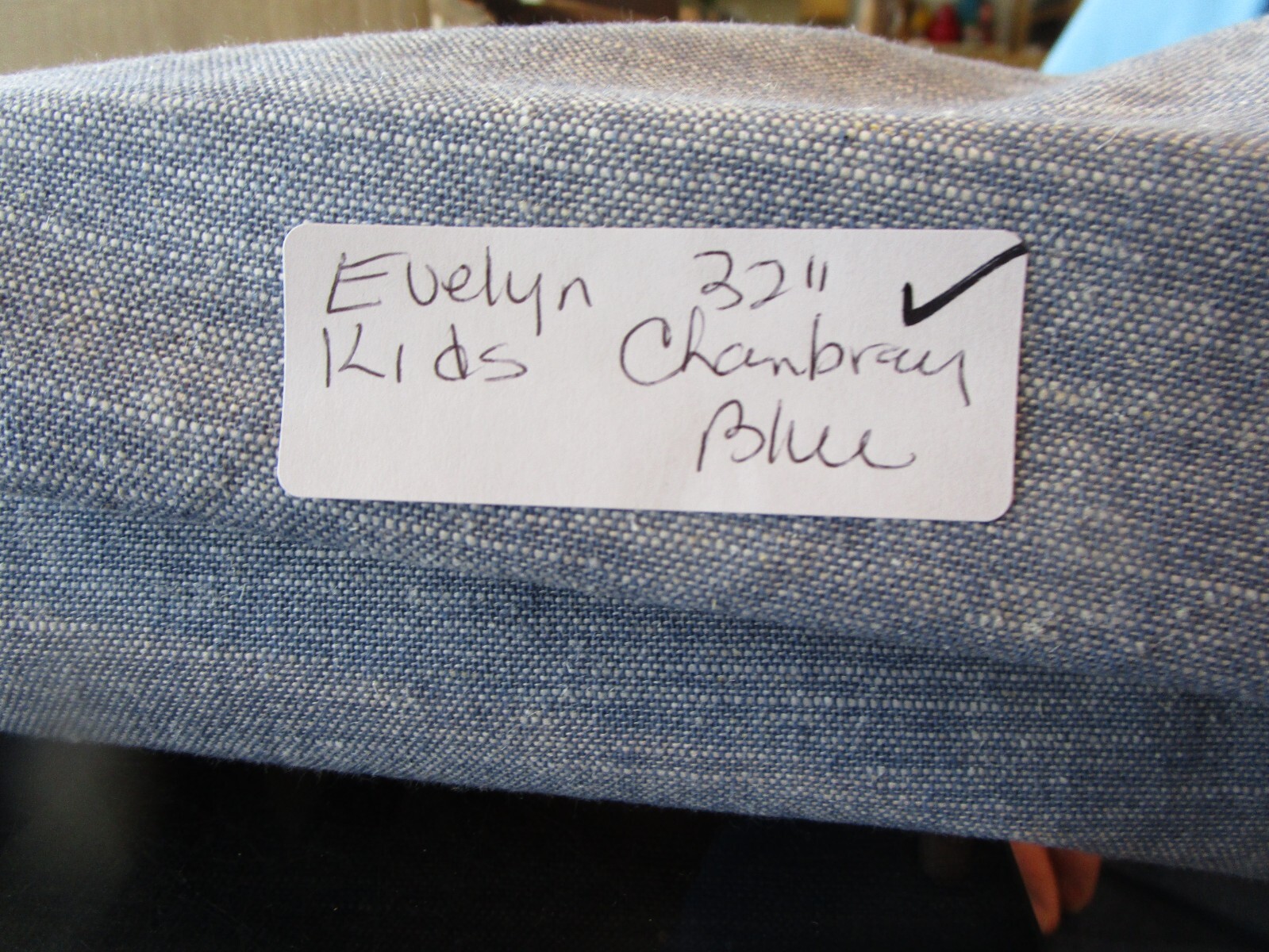 Pottery Barn Kids Evelyn cordless roman shade 32 64 chambray blue New
