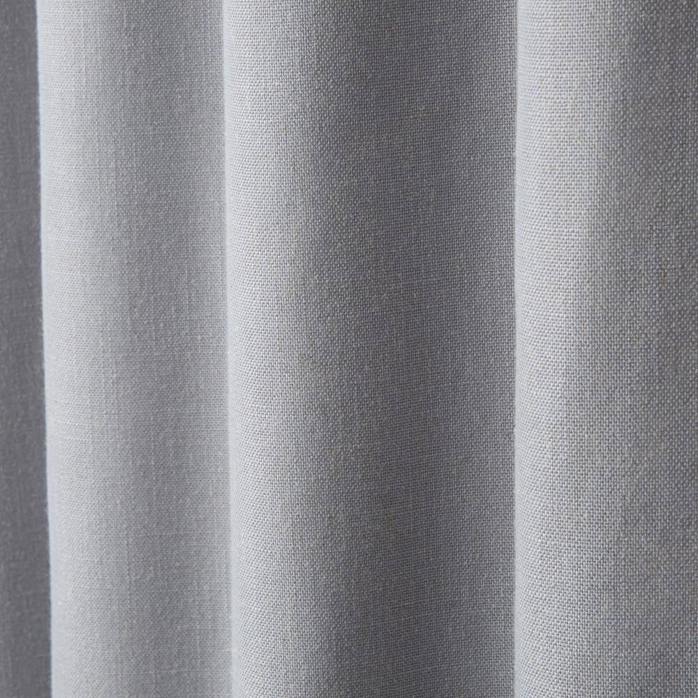 Arlo Solid Linen Texture 50 In. W X 84 In. L Polyester Blackout Grey Curtain (Se