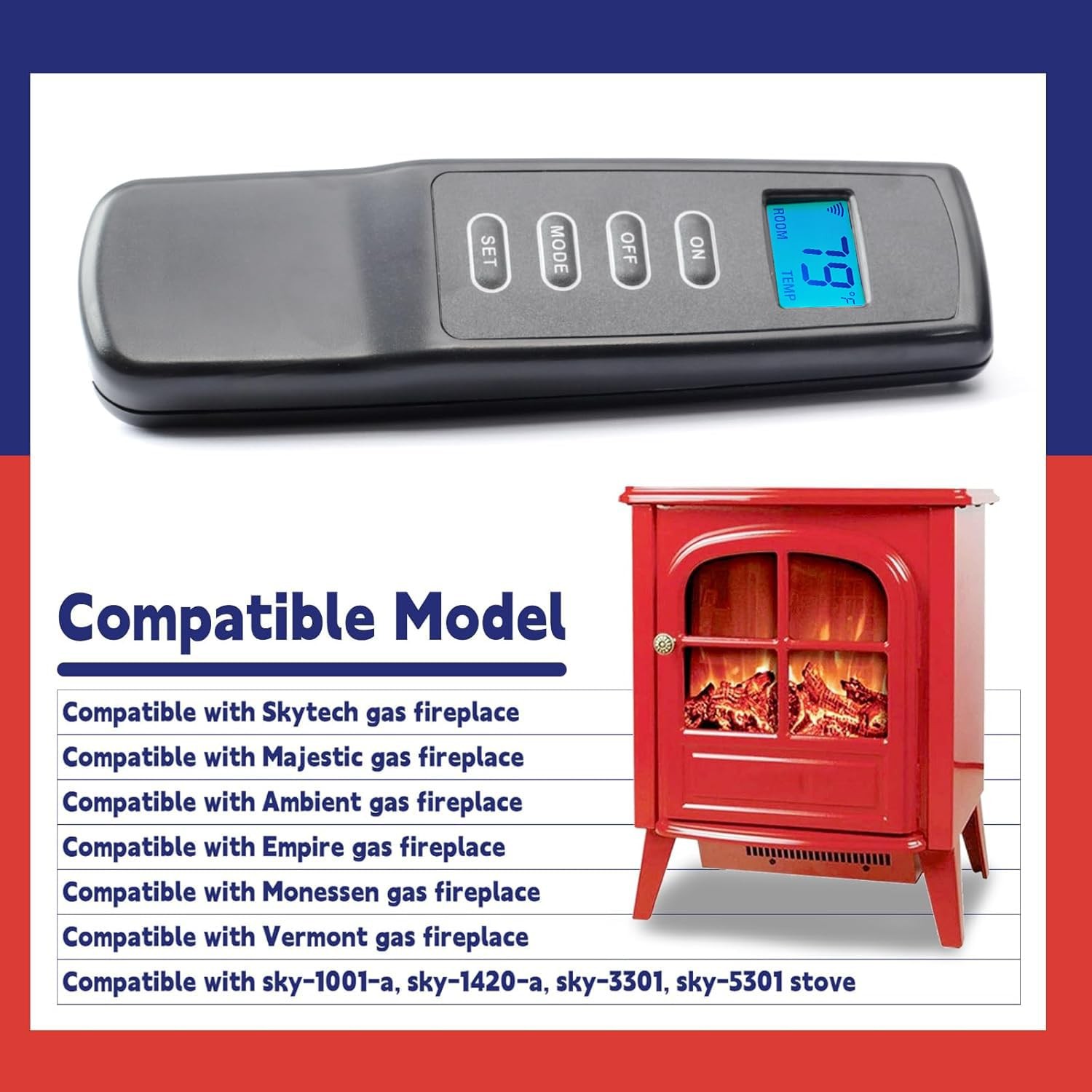 Upgraded Fireplace Remote Control Kit Replacement for Skytech for Majestic fo…