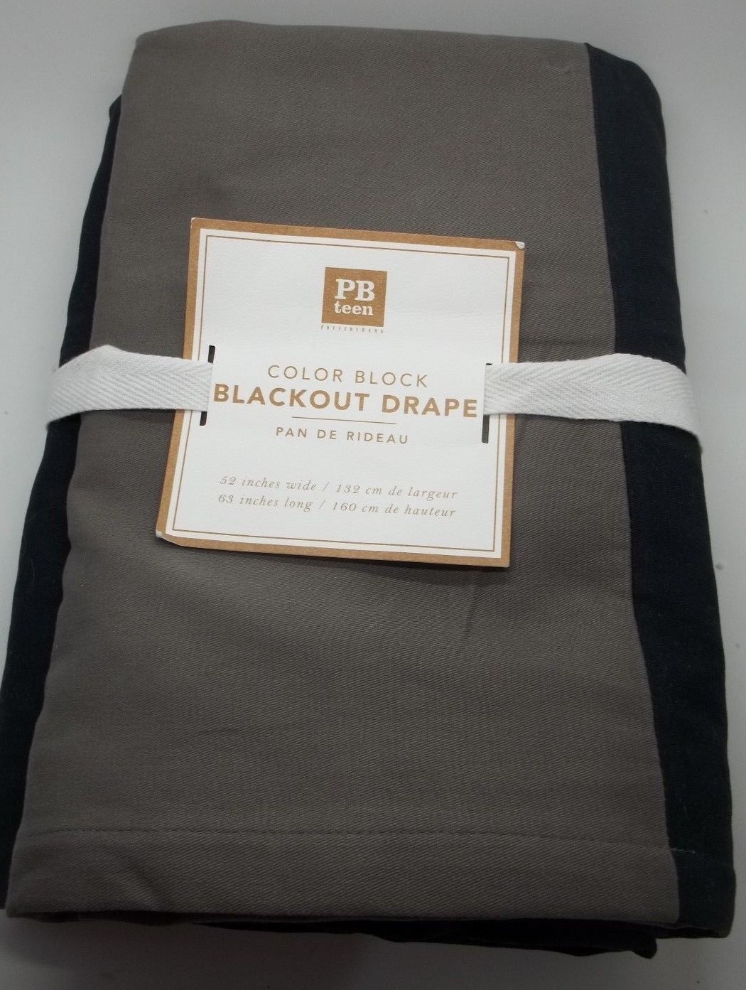 Pottery Barn Teen Color Block Blackout Panel Drape Curtain 63″ Navy #423