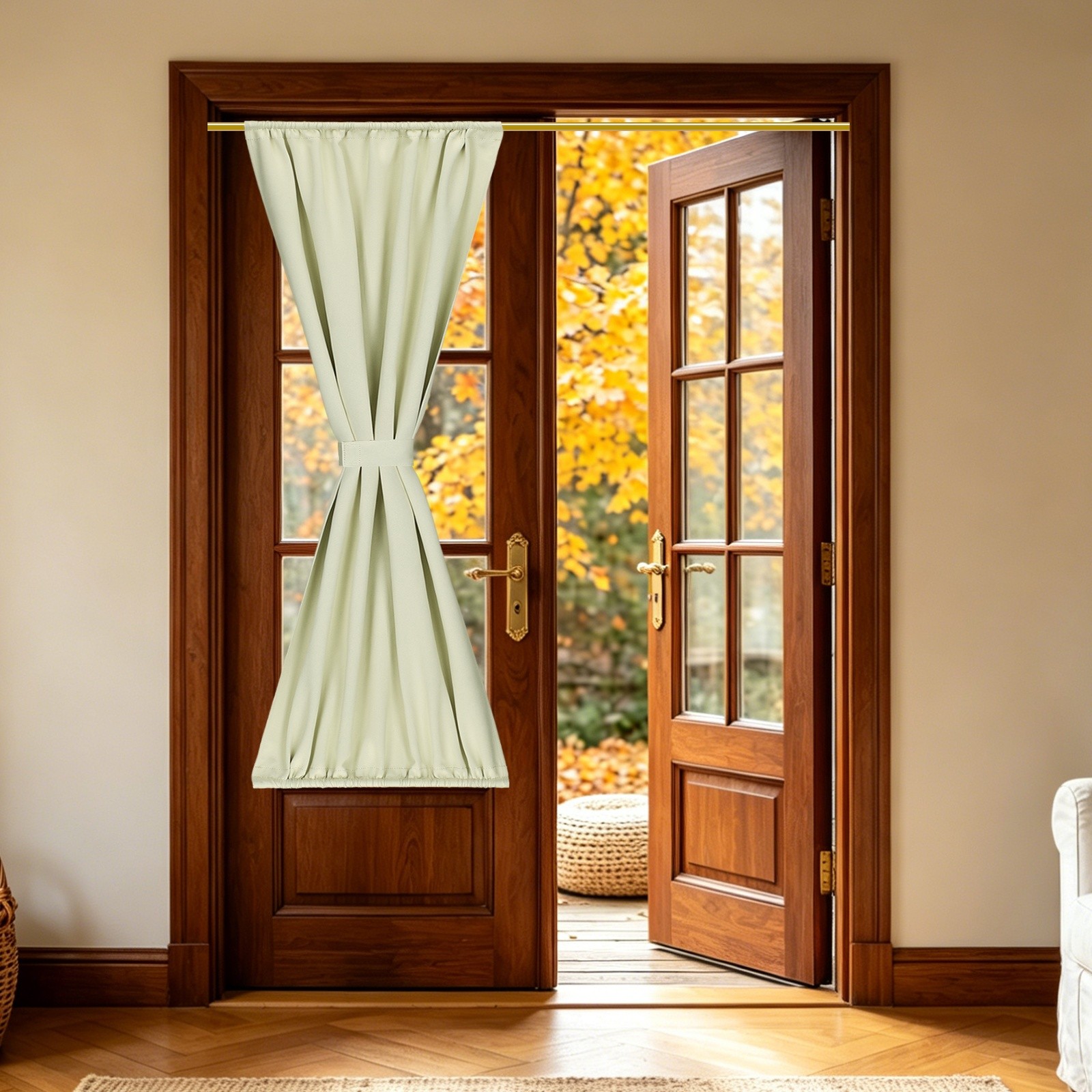 French door curtain 1 piece, 87x200cm darkening, light beige