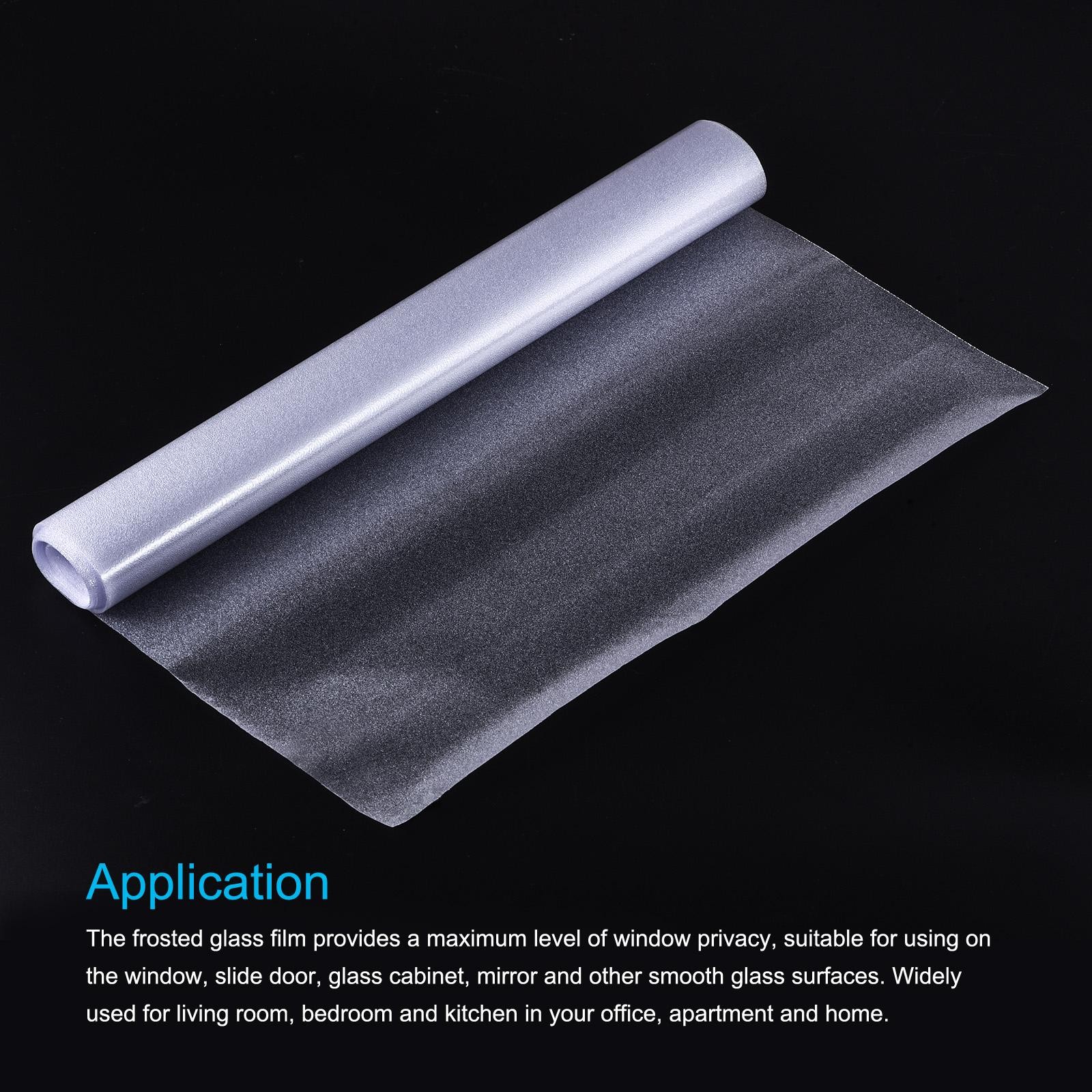 Privacy Window Film PVC Frosted 78.7″x11.8″ Covering for Bathroom Office Clear