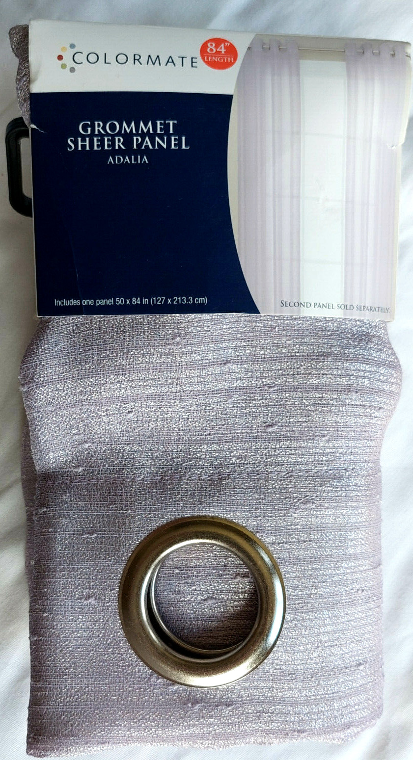 Colormate Adalia Sheer Grommet Panel 50″x63″ / 50″x84″, Lilac /Glacier Blue