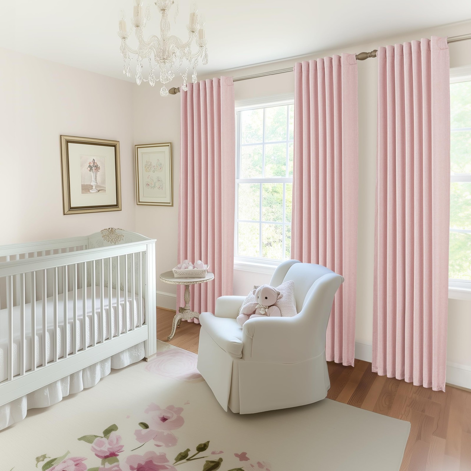 Extra Long Light Baby Pink Blackout Drapes 120 Inches Long 2 Panels for Slidi…