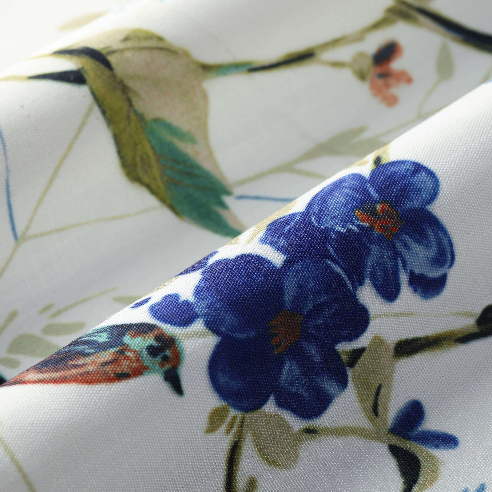 Delicate Blue Birds Window Curtains for Bedroom Dining Room, Grommet Top Craf…