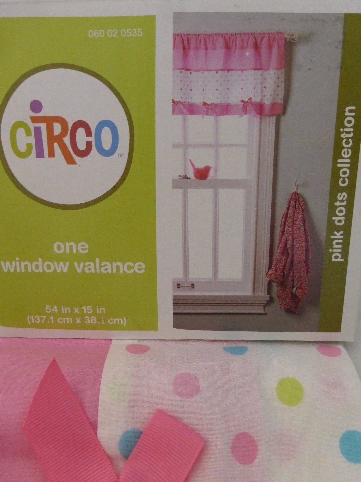 Circo Pink Flower Dot Collection Window Valance 54″ x 15″ NIP