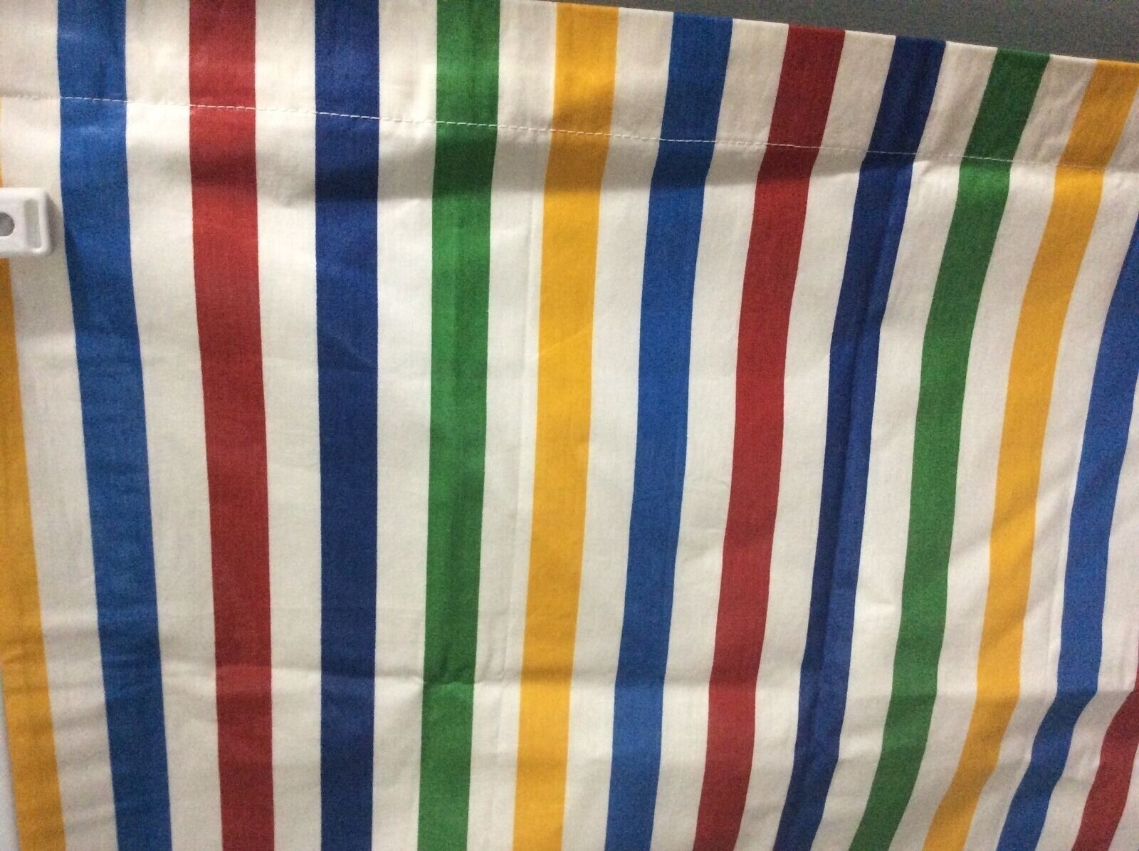 Striped window Valance lined red blue green yellow thick material