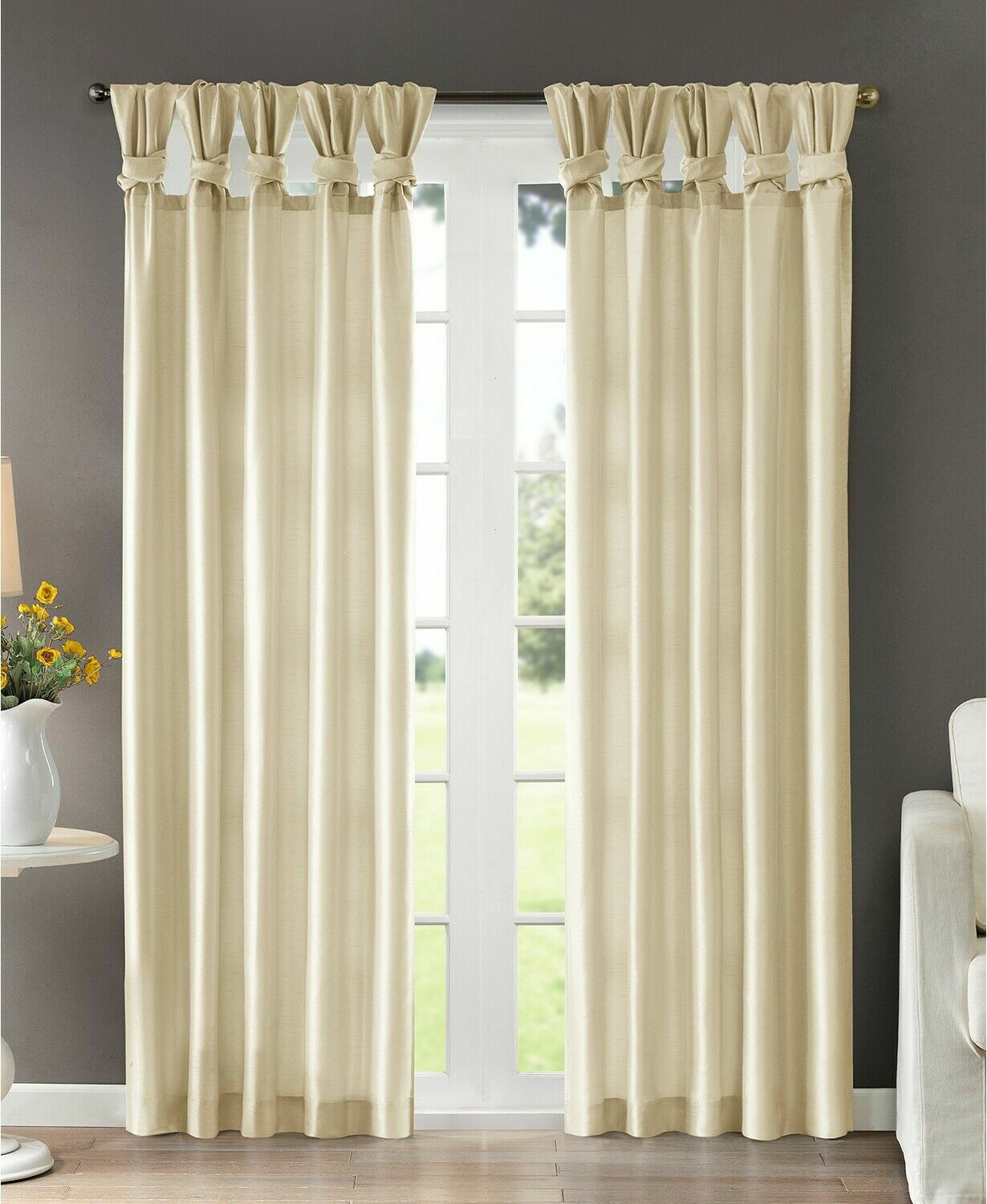 Madison Park Emilia 50″ x 84″ Lined Faux-Silk Twisted Tab Window Panel-T2762