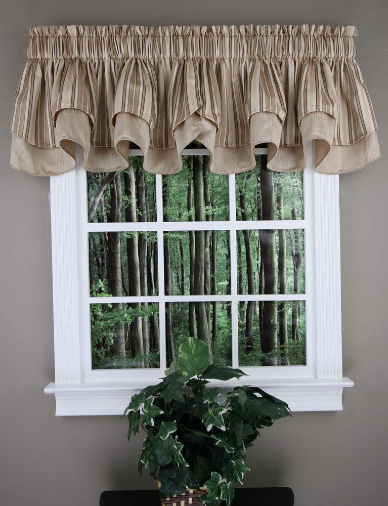 Windsor Scalloped Layered Valance – Linen Color