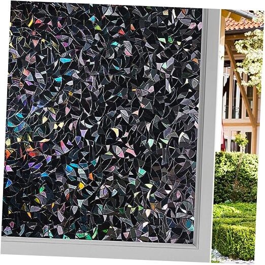 out Window Privacy Film UV Static Window Film No 35.4 x 157.4 Inches Black