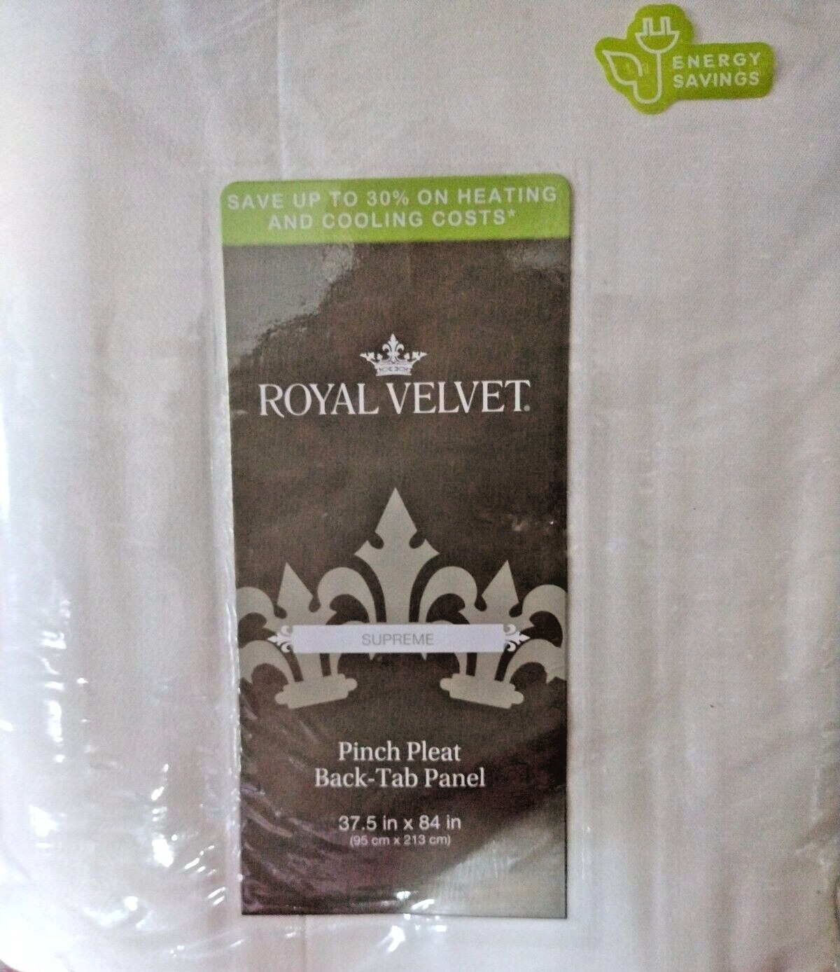 Royal Velvet Supreme Cream Pinch Pleat Back Tab Panel 37.5″ W x 84″ MSRP $110.00