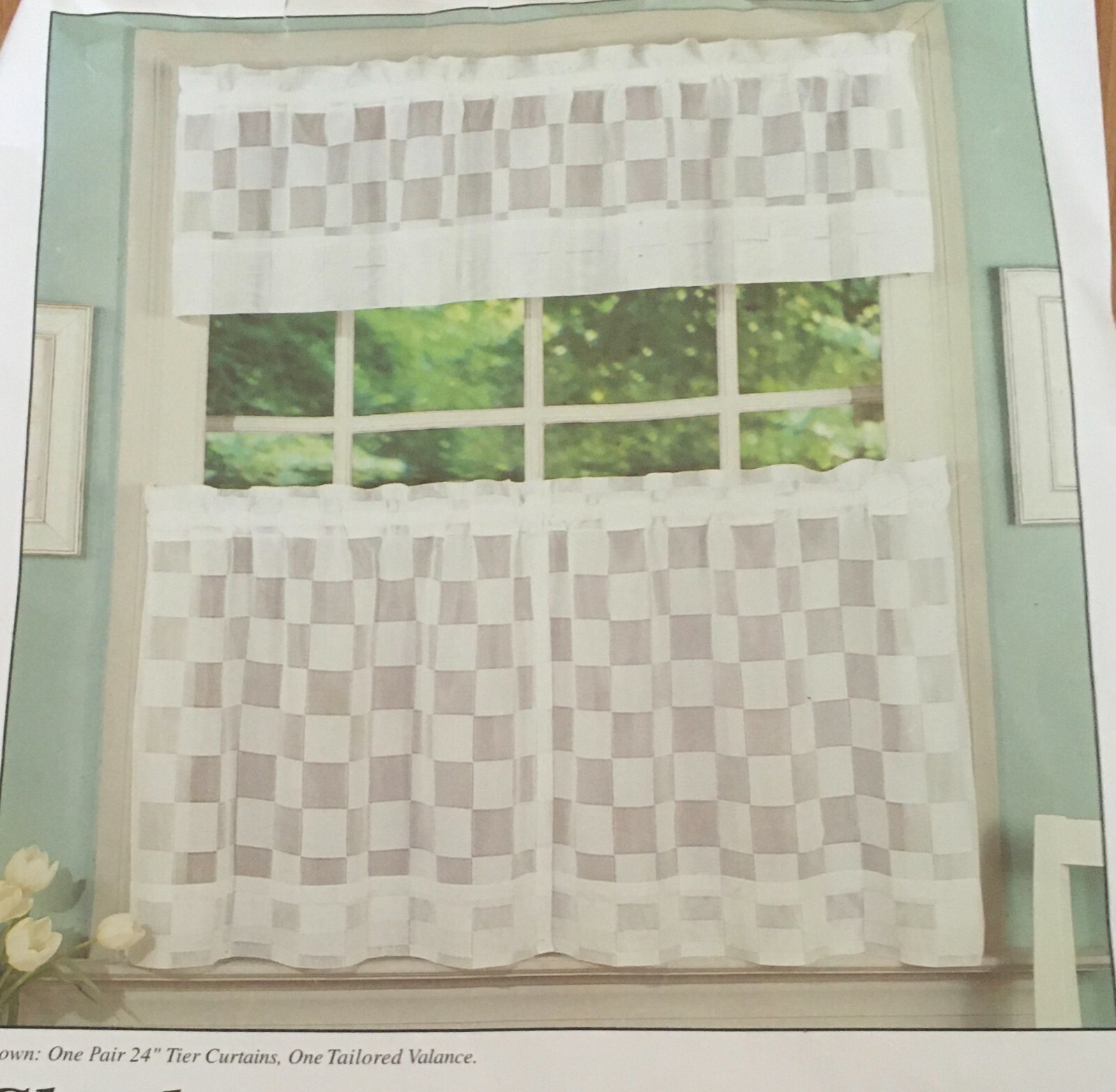 Vintage Checkers Tier Style #6329 Sz. 60″X 36″ BY LORRAINE HOME FASHIONS