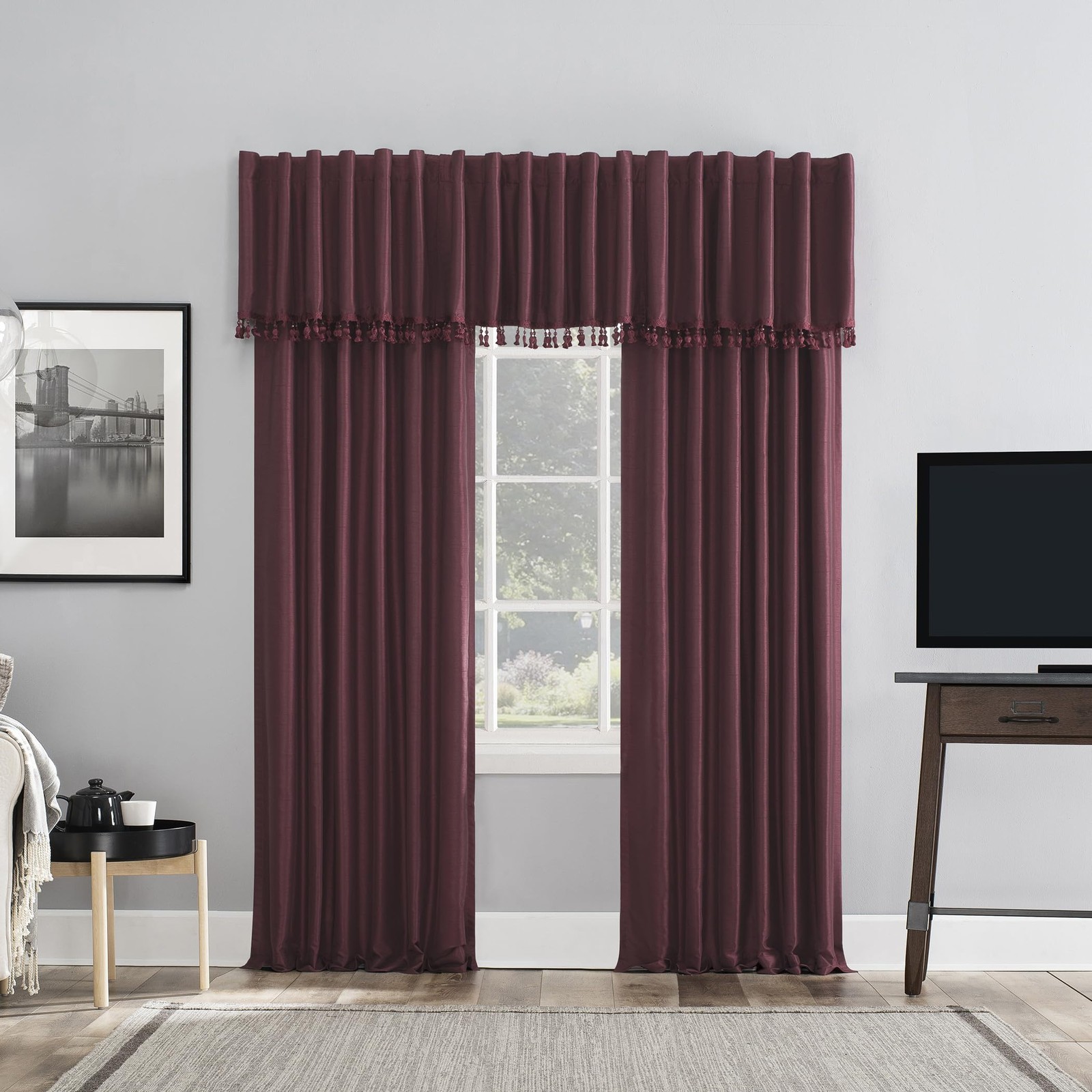 Greyson Faux Dupioni Silk Thermal Extreme Total Blackout Back Tab Curtain Pan…