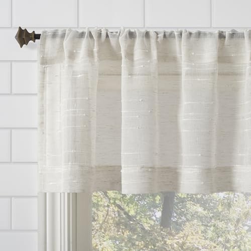 Textured Slub Stripe Anti-Dust Allergy/Pet 52″W x 14″L (Pack of 1) Linen