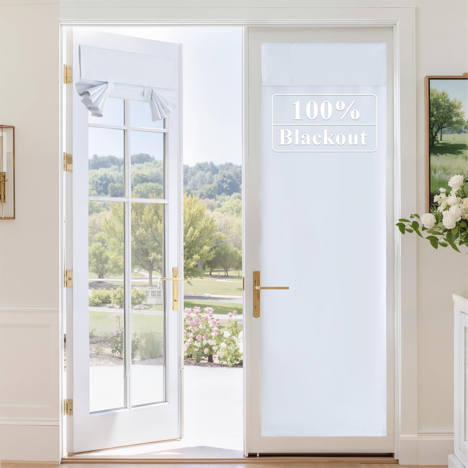 Ryb Home 100 Blackout Door Curtain For French Door Privacy Shade For Bedroom