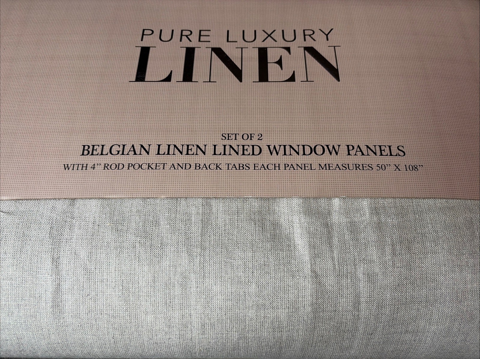 Rare Pure Luxury Belgian Linen Natural Window Curtains Panel Drapes 50×108 Set 2