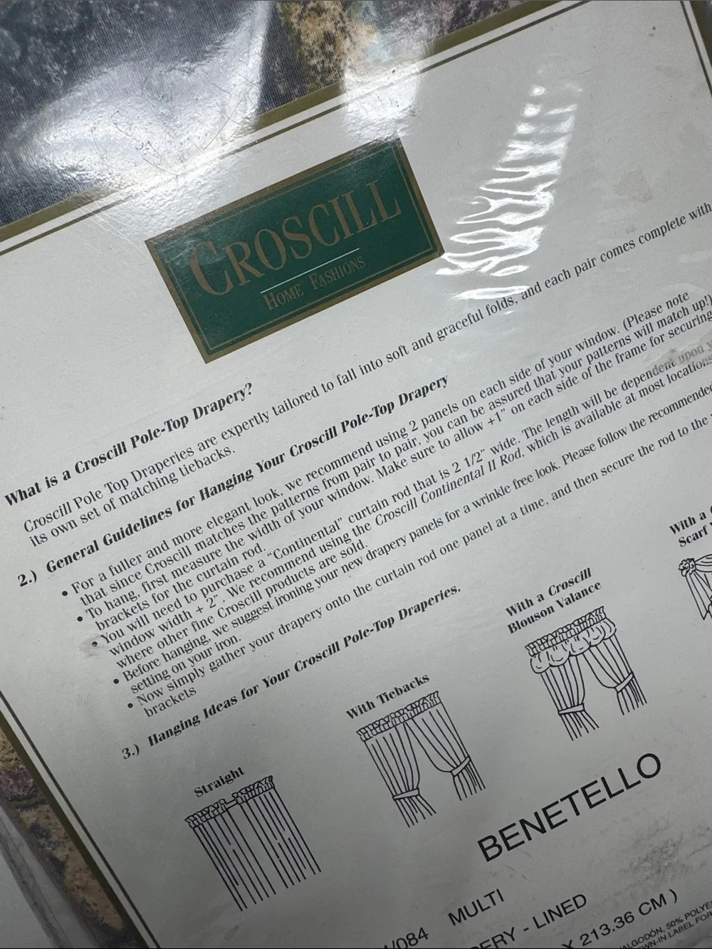 CROSCILL POLE TOP LINED DRAPERY PAIR PANELS WITH TIEBACKS 82″W X 84″L CURTAINS