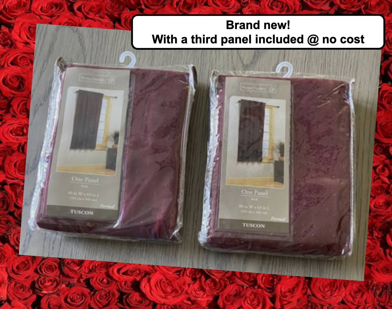 🔴 NEW Lot of 2 brick red curtain panels window 40″ x 63” pocket drapes set