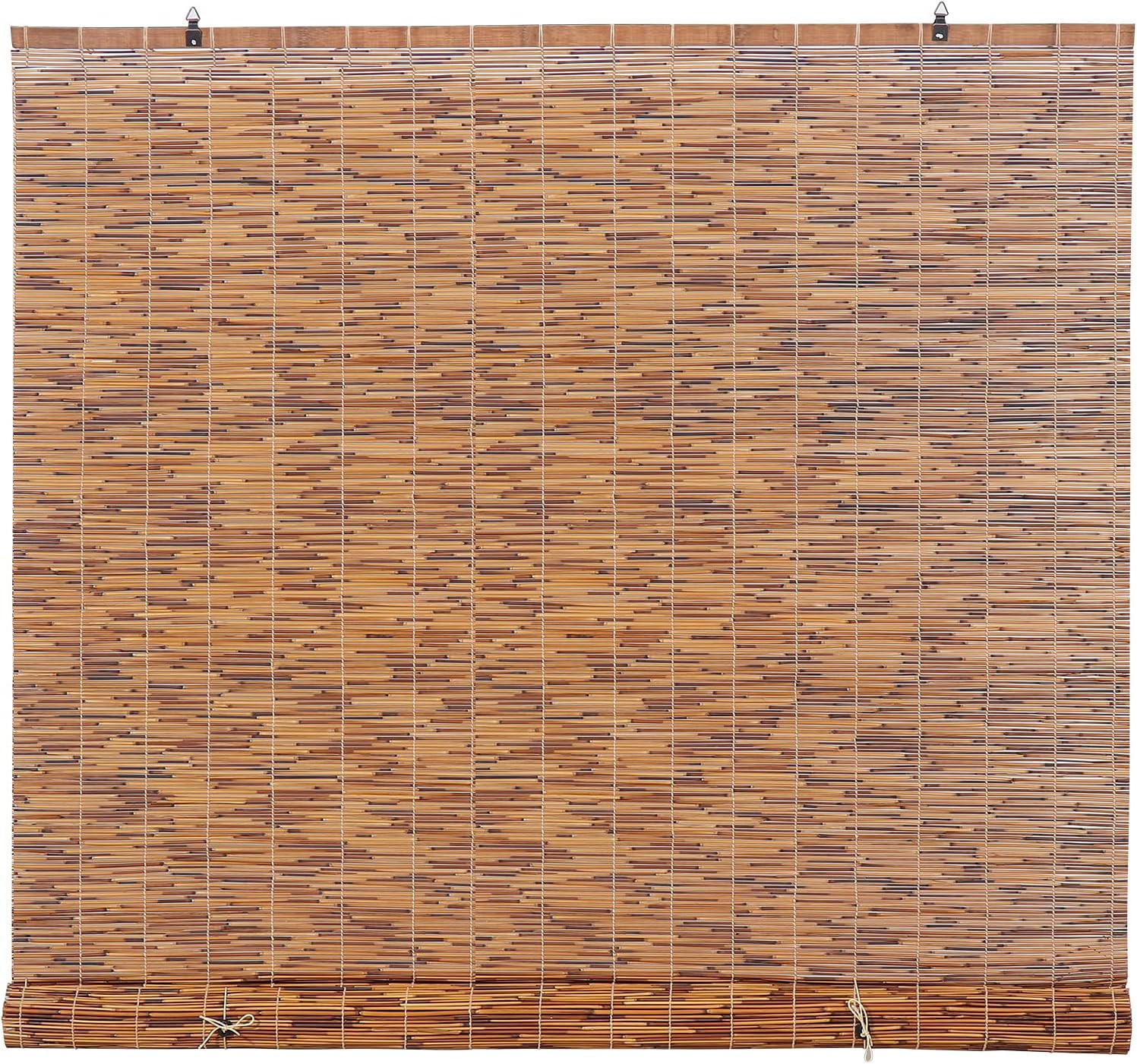 Cord-Free Bamboo Roll-Up Blinds, Light-Filtering, 72X72 In, Pack of 2