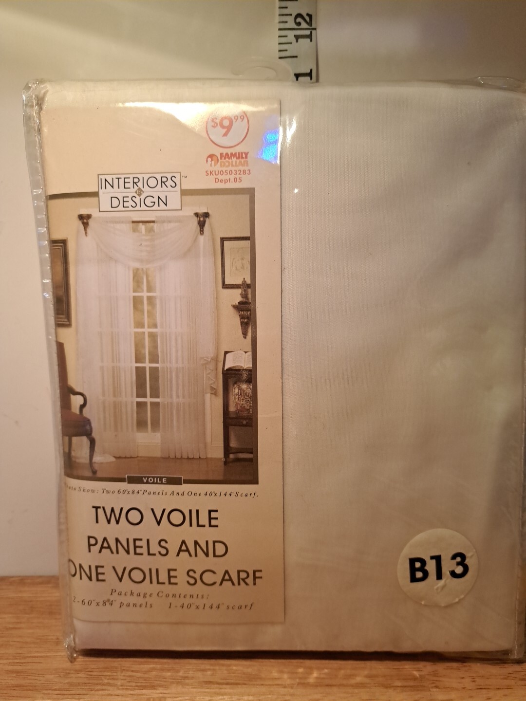 2 Voile Sheer Curtains Panels 60×84 Cream Off White 40×144 Scarf